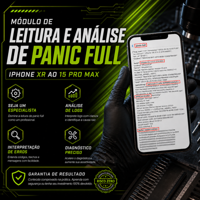 Módulo Leitura e Análise de Panic Full do iPhone XR ao 15 Pro Max